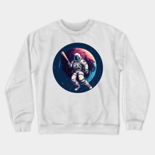 Astronot playing baseball Crewneck Sweatshirt